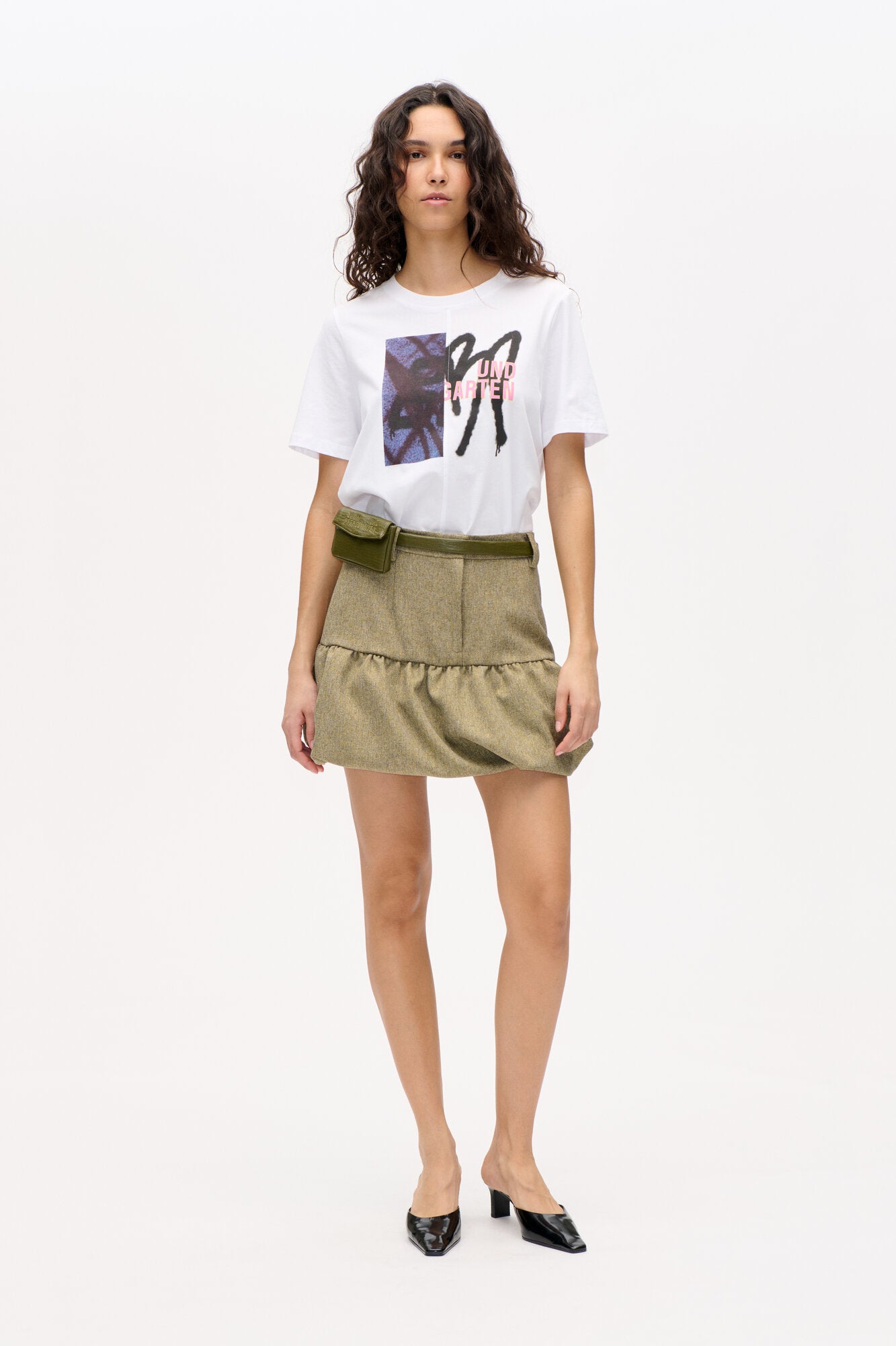 Sikita nederdel - Straw Yellow Tweed